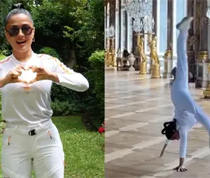 FOTOS | As&iacute; se prepara Salma Hayek para portar la antorcha ol&iacute;mpica para Par&iacute;s 2024
