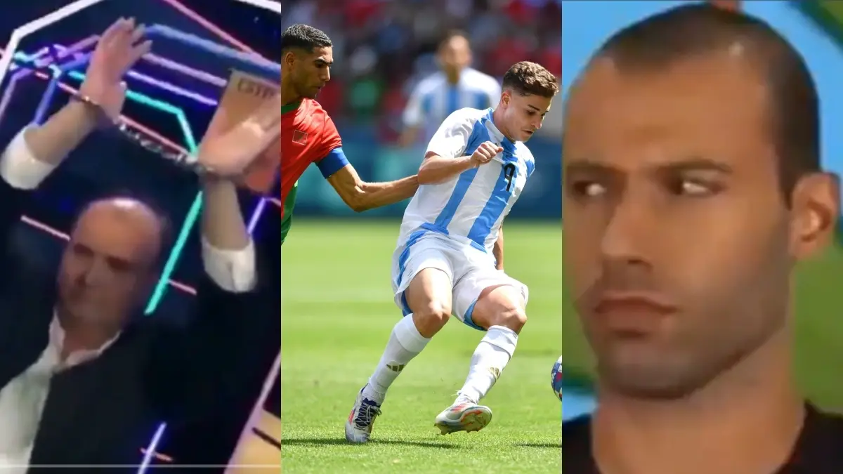 Argentina y Javier Mascherano fueron objeto de burlas de los aficionados con los tradicionales memes tras empatar con Marruecos en París 2024