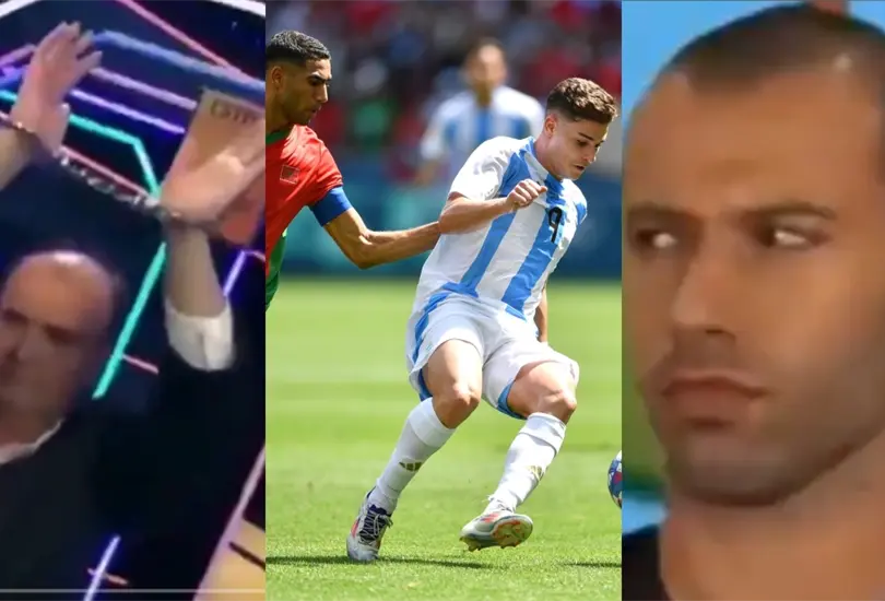 Argentina y Javier Mascherano fueron objeto de burlas de los aficionados con los tradicionales memes tras empatar con Marruecos en Par&iacute;s 2024
