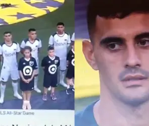 Germán Berterame es criticado por "cantar" el himno nacional, pero no sabérselo (VIDEO)