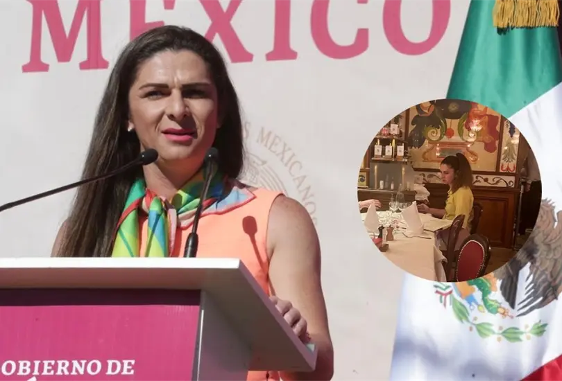 Ana Guevara fue exhibida en un restaurante parisino.