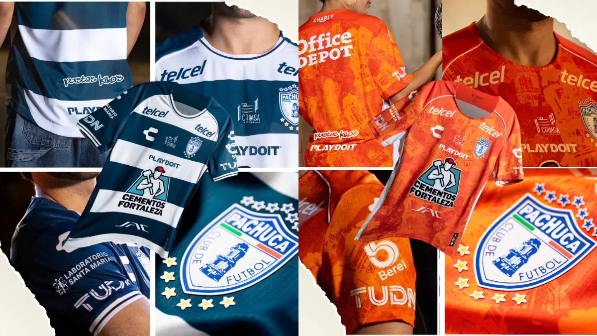 Pachuca opta por cambiar a las franjas horizontales en esta temporada, manteniendo los colores que lo representan y el naranja en su indumentaria de visita.