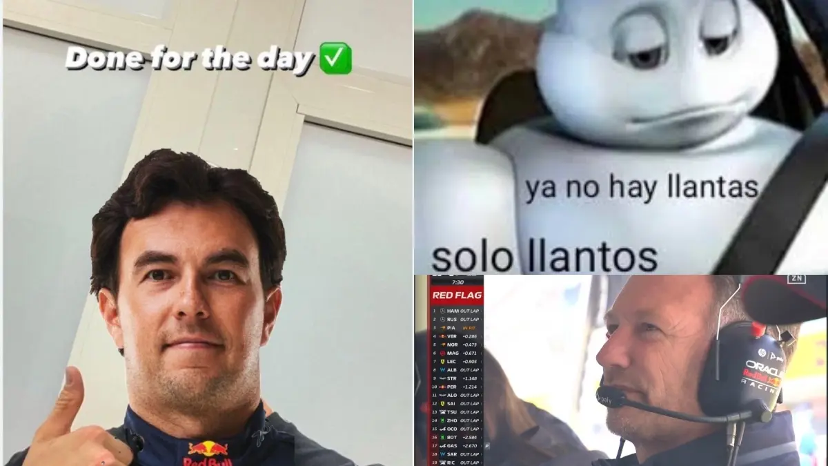 'Checo' Pérez fue víctima de burlas y memes al retirarse en la Q1 de cara al Gran Premio de Gran Bretaña.