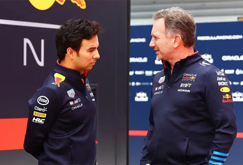 Christian Horner defendió al Checo tras acusaciones de una reportera Christian Horner defendió al Checo tras acusaciones de una reportera