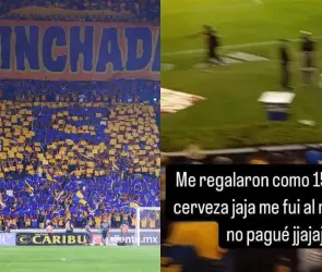Exhiben a aficionado de Tigres por robar cerveza en el Estadio Universitario