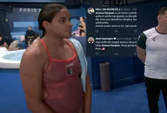 Aficionados mexicanos y del resto del mundo apoyaron a Aranza V&aacute;zquez tras su clavado de 0 en Par&iacute;s 2024
