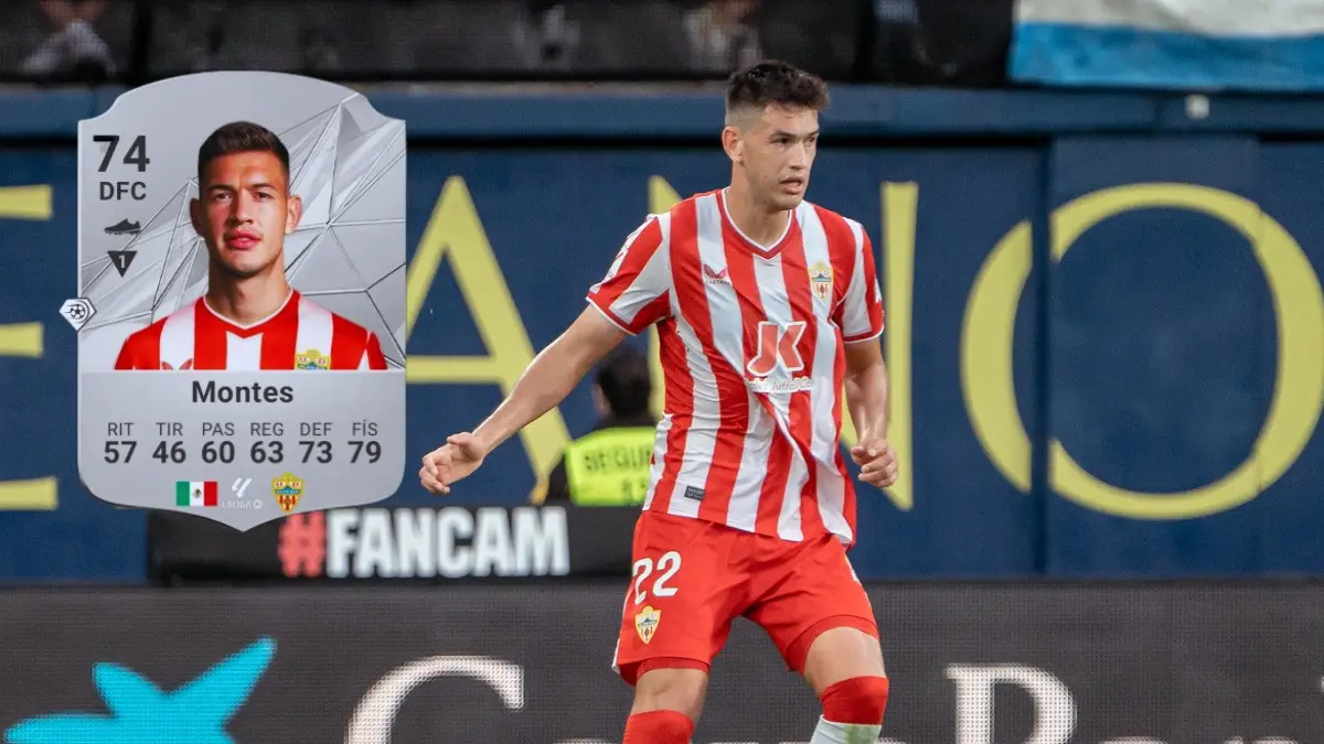 César Montes. El ´Cachorro´ defenderá esta temporada los colores del Almería y en el videojuego tendrá unas características que le valen 74 puntos de media.