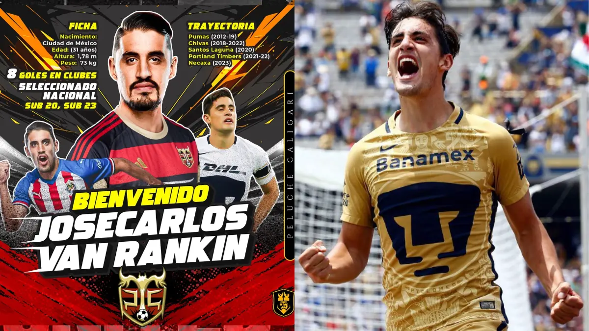 Josecarlos Van Rankin. Lateral derecho que tuvo destacadas actuaciones principalmente en los Pumas de la UNAM y las Chivas de Guadalajara, llega ahora al Peluche Caligari como uno de los jugadores 11.