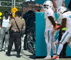 Tyreek Hill, receptor de Miami Dolphins, se burla de su detención con un peculiar festejo