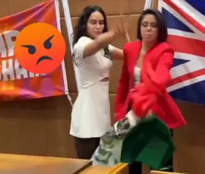 Tunden a gimnasta que arrojó bandera de México al piso