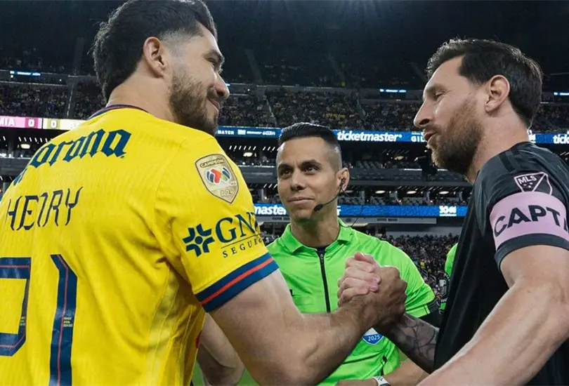 Henry Mart&iacute;n y Lionel Messi previo al partido entre Am&eacute;rica vs Inter de Miami