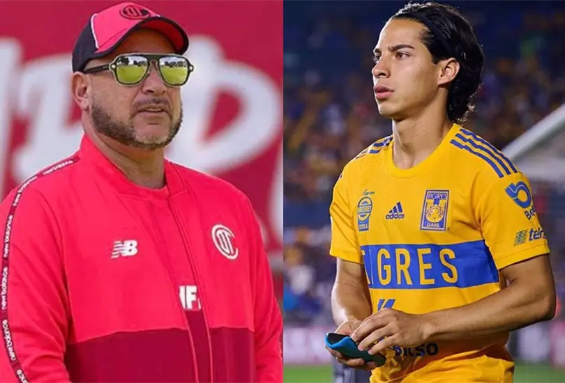 Antonio Mohamed y Diego Lainez tuvieron un momento de tensi&oacute;n en el Toluca vs Tigres