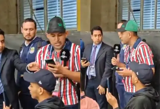 El aficionado de Chivas fue interrumpido y poco después su mensaje fue difundido en redes sociales