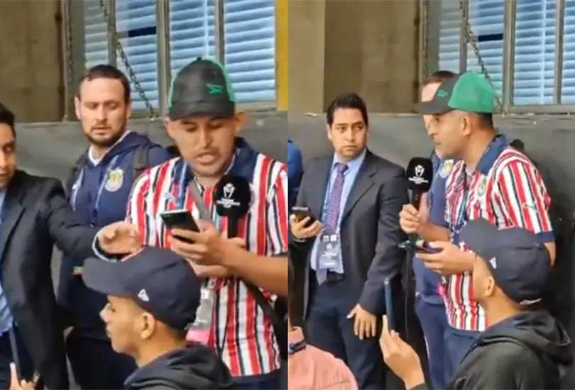 El aficionado de Chivas fue interrumpido y poco despu&eacute;s su mensaje fue difundido en redes sociales