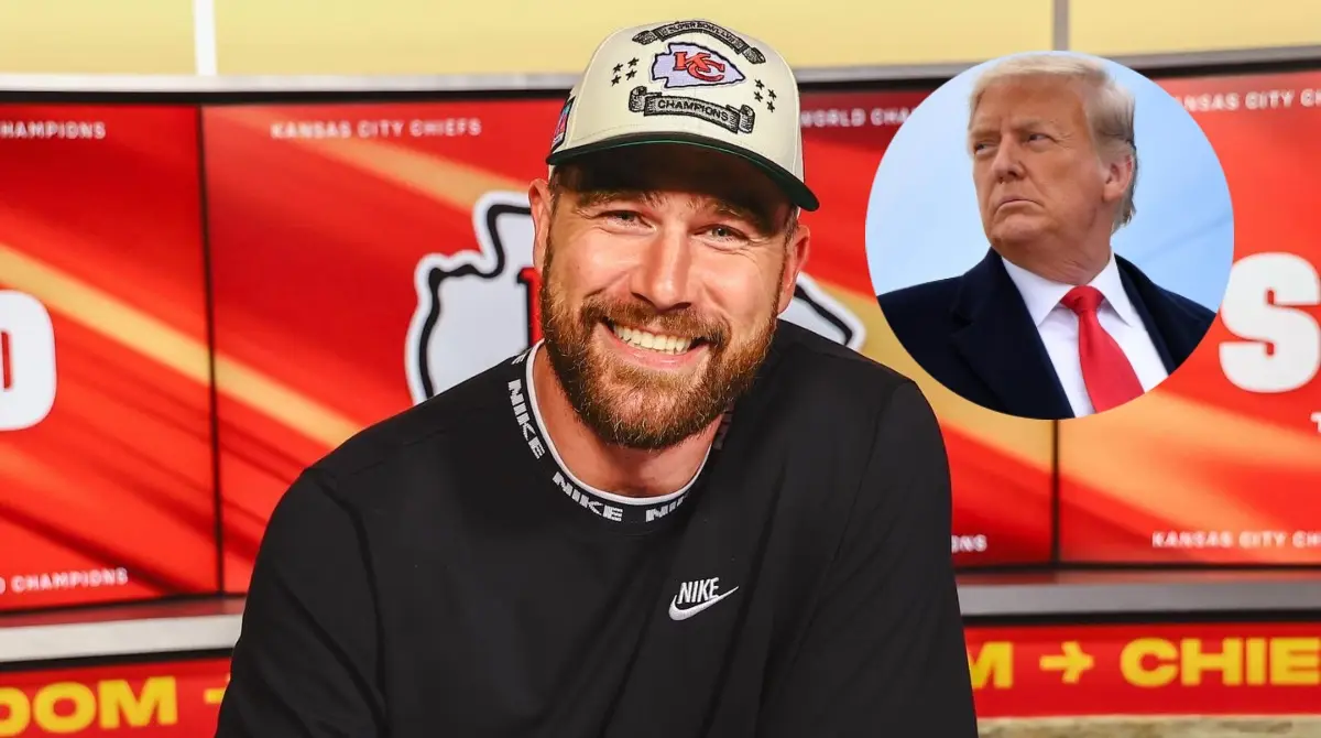  Travis Kelce muestra su entusiasmo por la presencia de Donald Trump en el Super Bowl 