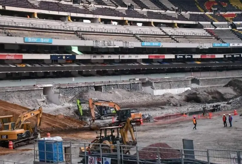 Los avances en el Estadio Azteca siguen siendo m&iacute;nimos a menos de a&ntilde;o y medio del Mundial 2026