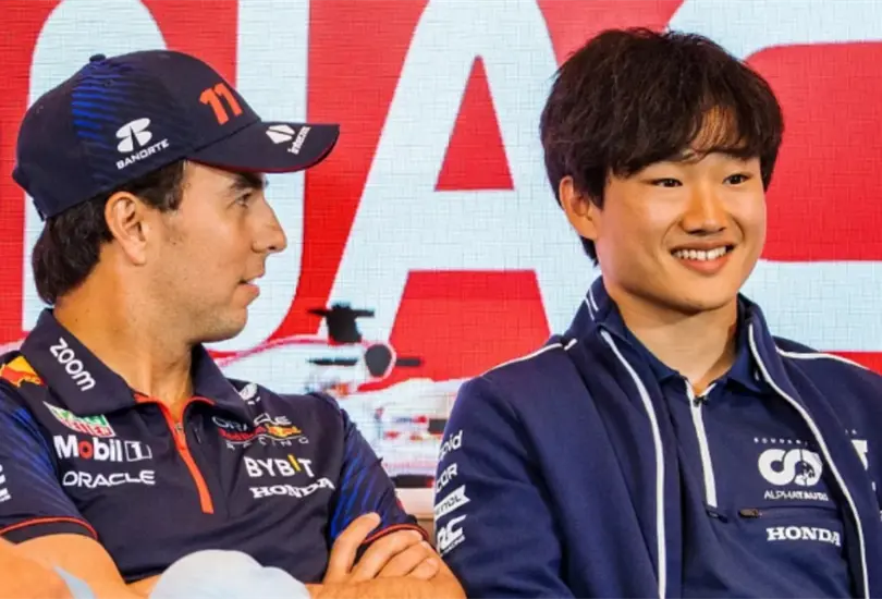 Checo P&eacute;rez brind&oacute; todo su apoyo a Yuki Tsunoda previo al Gran Premio de Jap&oacute;n