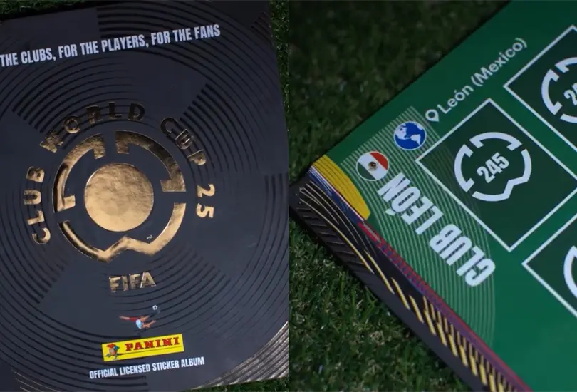 Le&oacute;n aparece en el &aacute;lbum Panini del Mundial de Clubes 2025