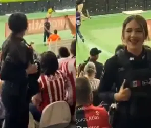 Policía se hace viral en el Atlas vs Chivas y buscan su identidad