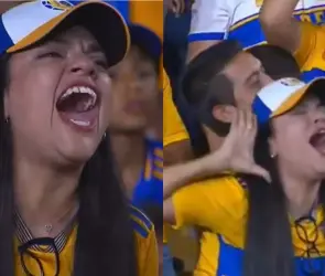 Aficionada de Tigres se viraliza por sus reacciones vs Cruz Azul