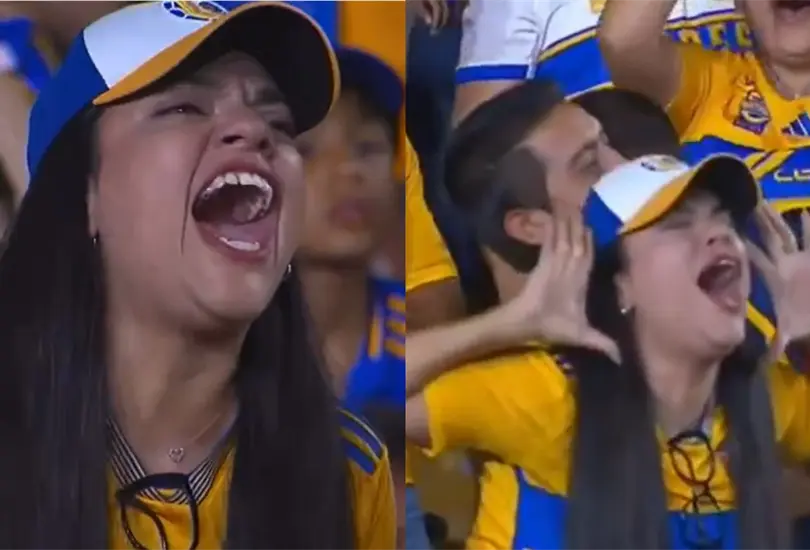Una aficionada de Tigres llam&oacute; la atenci&oacute;n por sus reacciones