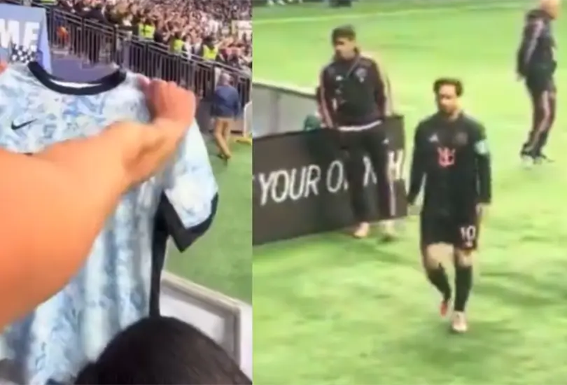 Lionel Messi reaccion&oacute; a una camiseta de Cristiano Ronaldo