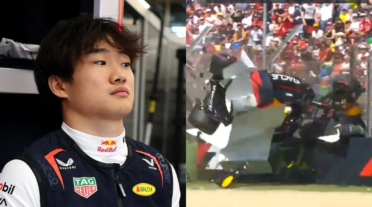  Afortunadamente, el piloto japonés logró salir ileso del choque 