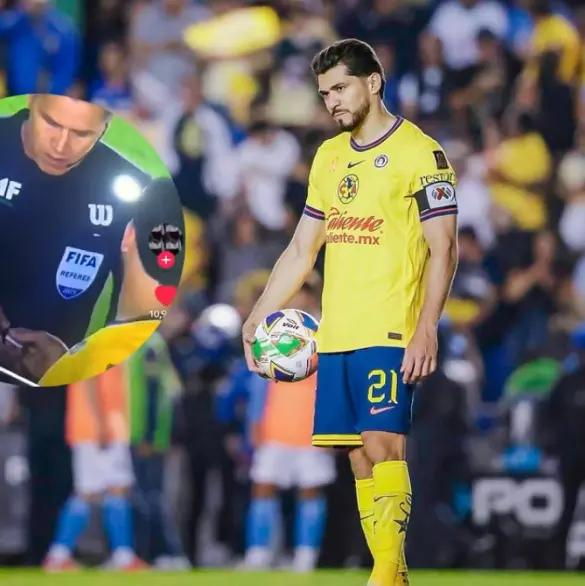 Henry Martín es captado entregándole algo al árbitro del América vs Toluca