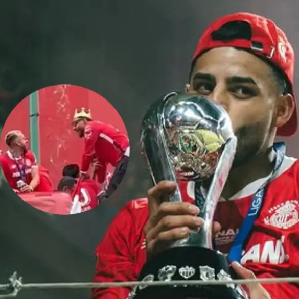 Alexis Vega enseña de más durante festejos del Toluca (VIDEO)