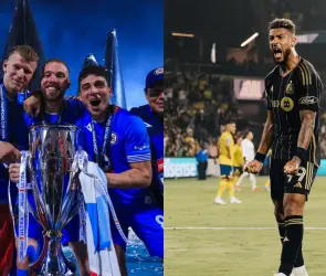 Denis Bouanga celebra la Concacaf Champions Cup de Cruz Azul
