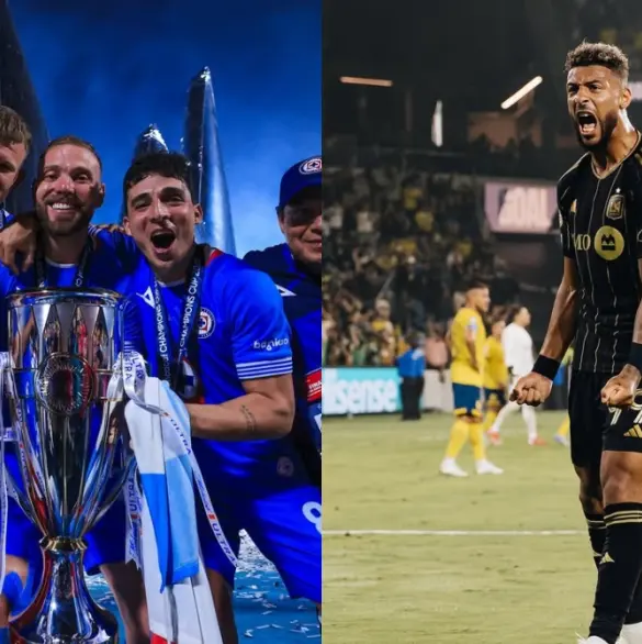Denis Bouanga celebra la Concacaf Champions Cup de Cruz Azul