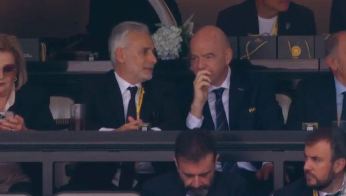  Jesús Martínez y Gianni Infantino juntos en el Pachuca vs Real Madrid 