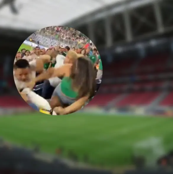 VIDEO: Aficionada mexicana protagoniza pelea en Copa Oro