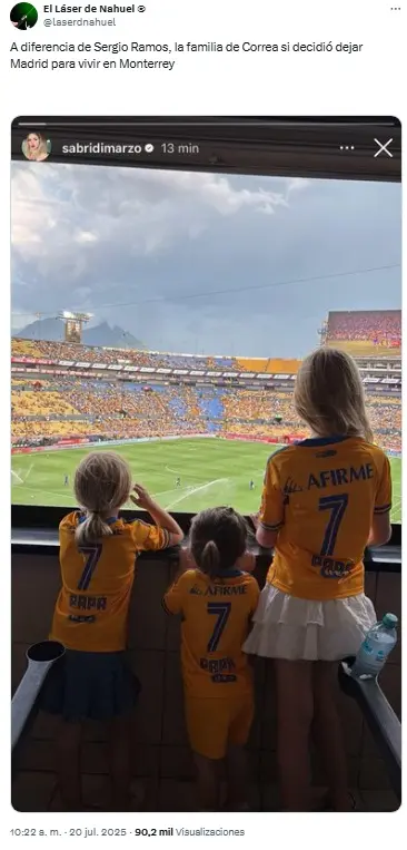 Usuarios festejan la precencia de la familia de Ángel Correa Usuarios festejan la precencia de la familia de Ángel Correa