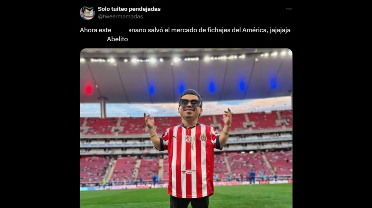 Irónicamente, Abelito es aficionado de Chivas pero está financiando al América. Irónicamente, Abelito es aficionado de Chivas pero está financiando al América.