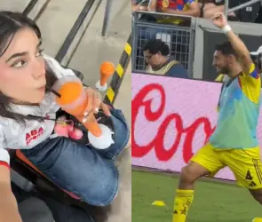 Aficionados critican a Alana por distraer a Cáceres en pleno partido