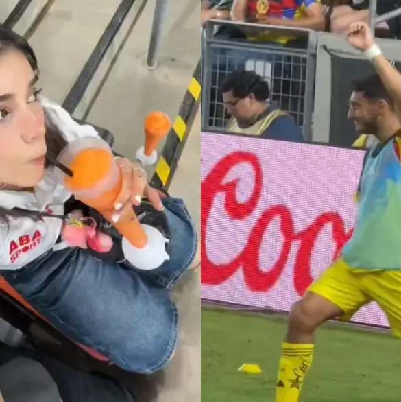 Aficionados critican a Alana por distraer a Cáceres en pleno partido