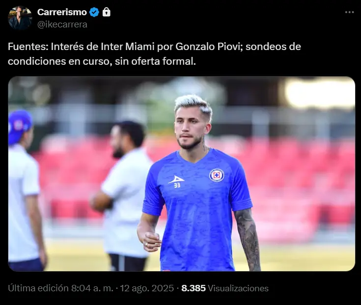 Piovi suena para Inter Miami Piovi suena para Inter Miami