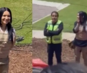 Guardia de seguridad se viraliza en juego del Puebla y buscan su identidad