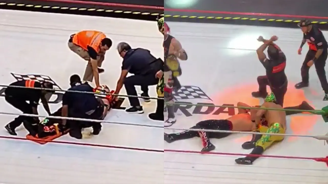  El luchador no pudo salir del ring por su propio pie y preocupa a la afición. 