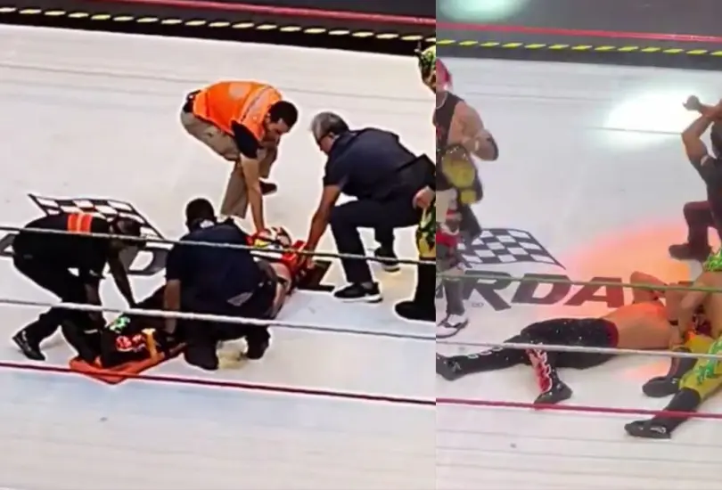 El luchador no pudo salir del ring por su propio pie y preocupa a la afición. El luchador no pudo salir del ring por su propio pie y preocupa a la afición.