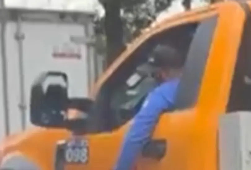 Un chófer fue captado con una imprudencia