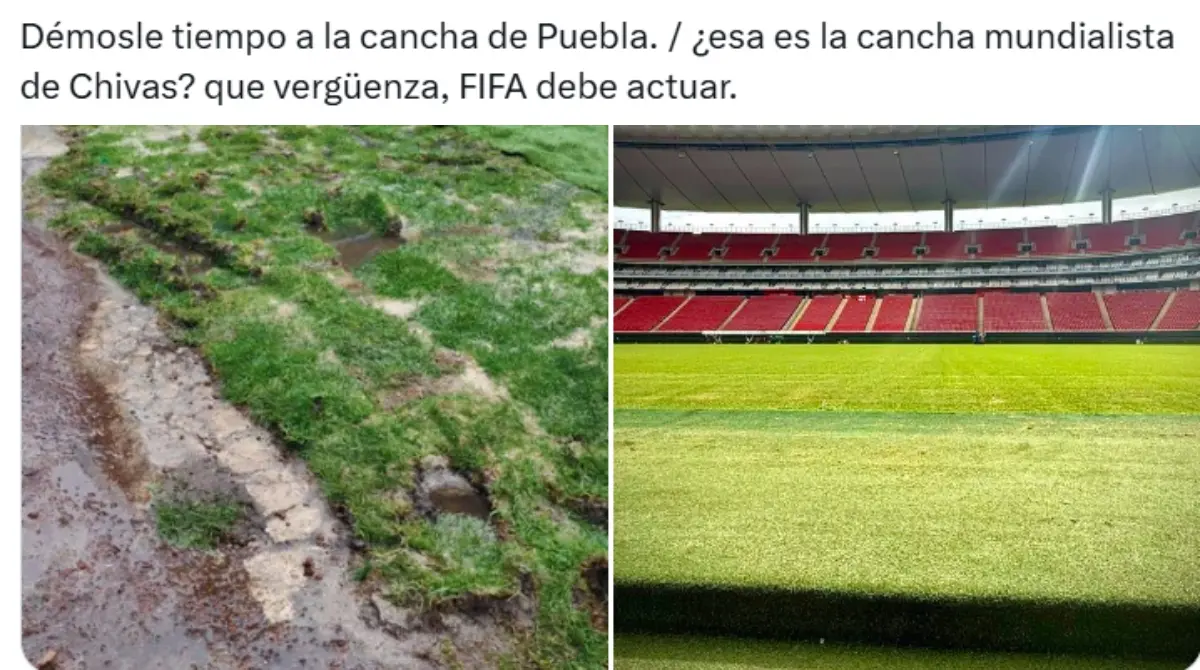 Puebla y Chivas jugaron en un terreno considerado como 'potrero' dadas las condiciones climáticas