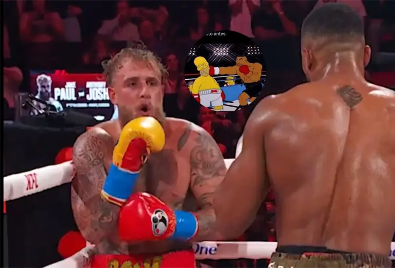 Jake Paul, a punto de ser noqueado.