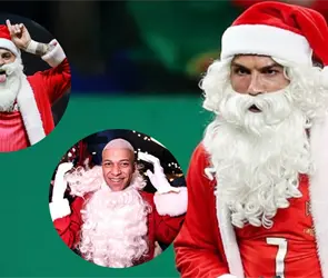 FOTOS | As&iacute; lucen algunos futbolistas vestidos de Santa Claus
