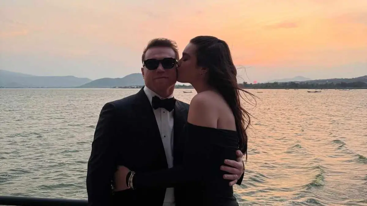  Saúl 'Canelo' y Emily Álvarez. 