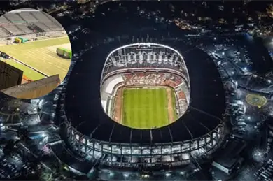 As&iacute; luce el Estadio Azteca con su nuevo c&eacute;sped h&iacute;brido