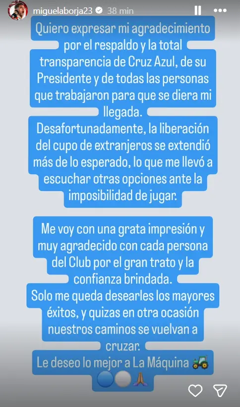 Miguel Borja rompi&oacute; el silencio