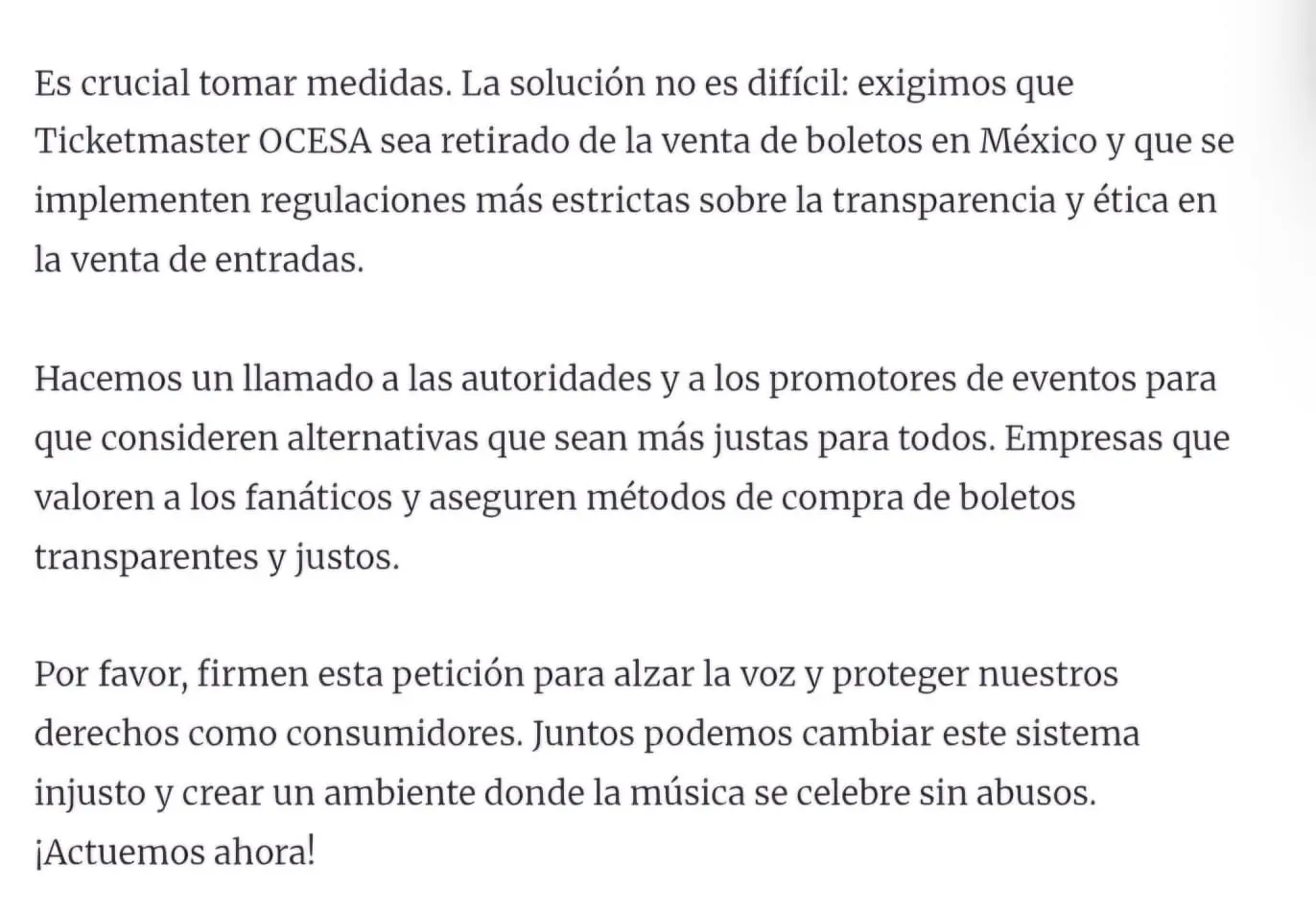 Petición ARMY sobre Ticketmaster Petición ARMY sobre Ticketmaster