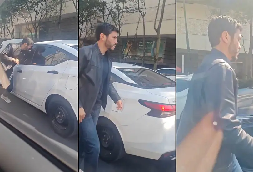 Un hombre golpea a un conductor en un clip que se volvi&oacute; tendencia. En redes aseguran que es el t&eacute;cnico de Cruz Azul, Nicol&aacute;s Larcam&oacute;n.